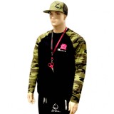 Tričko LK Baits Dlhý Rukáv Unisex Čierne/Camo