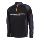 Tričko Savage Gear Tournament Gear Shirt 1/2 Zip Crna tinta Velikost L