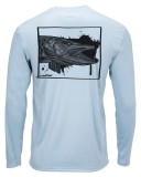 Tričko Simms Solar Tech Tee Musky Face Steel Blue