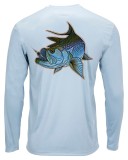 Tričko Simms Solar Tech Tee Tarpon Turn Steel Blue