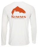 Tričko Simms Solar Tech Tee Trout Logo White