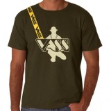 Tričko Vass Printed With Yellow Printed Strap Khaki