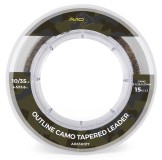 Ujímaný Šokový Vlasec Avid Carp Outline Tapered Leader Camo