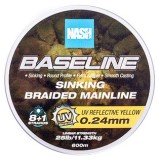 Upredenica Nash Baseline Sinking Braid UV Yellow 600m 0,24mm/11,33kg