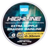 Upredenica Nash Highline Extra Supple Braid UV Yellow 600m 0,35mm/18,14kg
