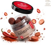 Vyvážené Boilies Delphin BreaX/HotHELL Robin Red-Chilli-Fr.Klobása