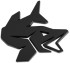 3D Nálepka Delphin PIKE Čierna