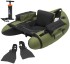 Belly Boat Set Kinetic Fish Hunter Float Tube Combo 135cm Army Green